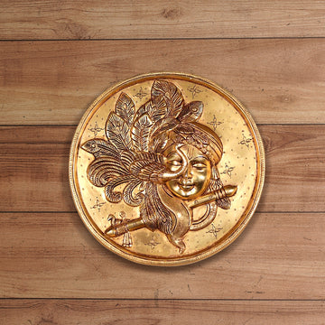 BRASS WALL HANGING LORD KRISHNA FACE