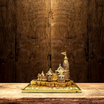 BRASS RAM MANDIR TEMPLE HEIGHT 5 INCH