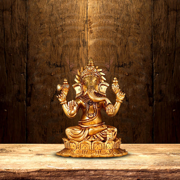 BRASS GANESHA IDOL HEIGHT 6 INCH