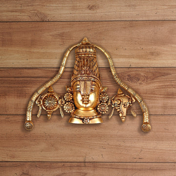 WALL HANGING BRASS TIRUPATI BALAJI HEIGHT 12 INCH