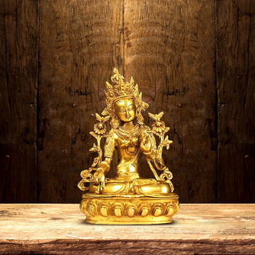 BRASS TARA DEVI IDOL HEIGHT 12.5 INCH