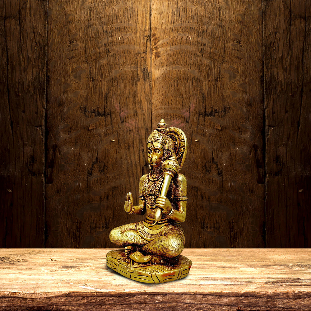 BRASS BLESSING HANUMAN MURTI HEIGHT 9 INCH