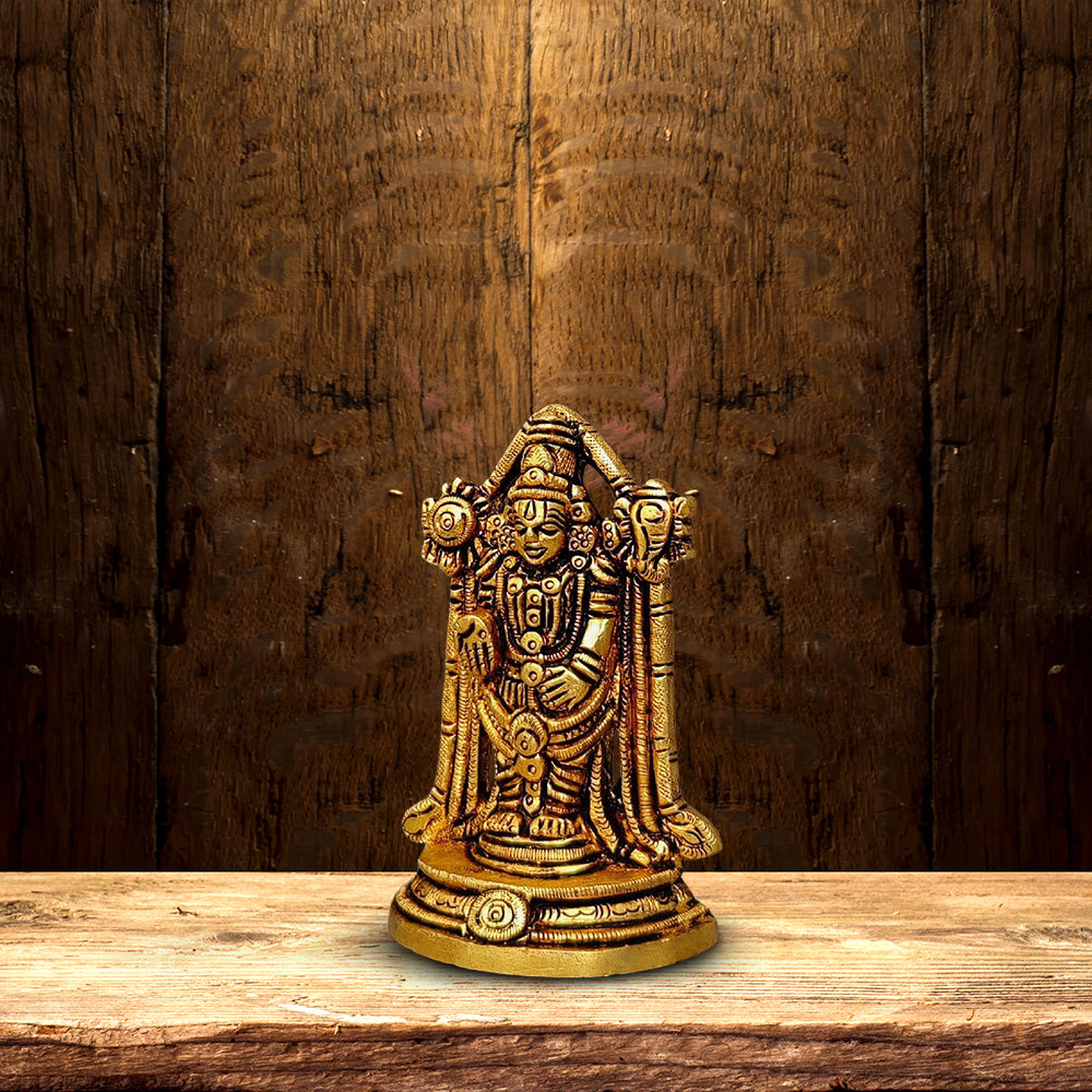 BRASS LORD TIRUPATI BALAJI HEIGHT 4 INCH