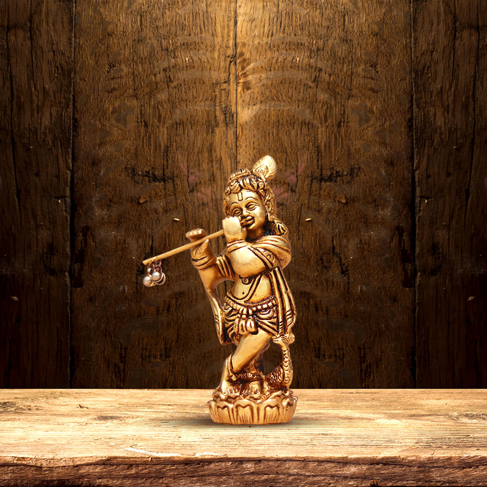 SUPER FINE BRASS KRISHNA STATUE HEIGHT 5.3 INCHES