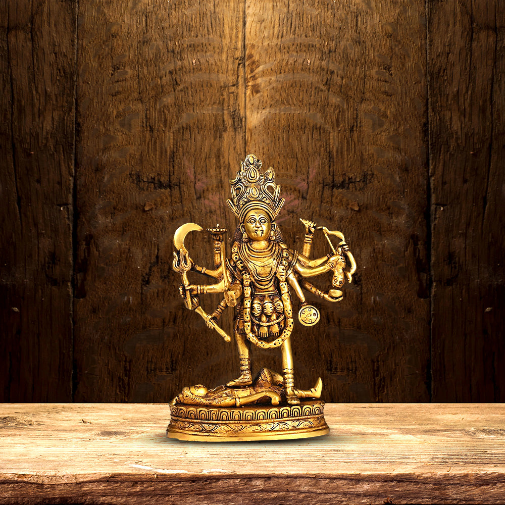 BRASS KALI MATA IDOL HEIGHT 8 INCH