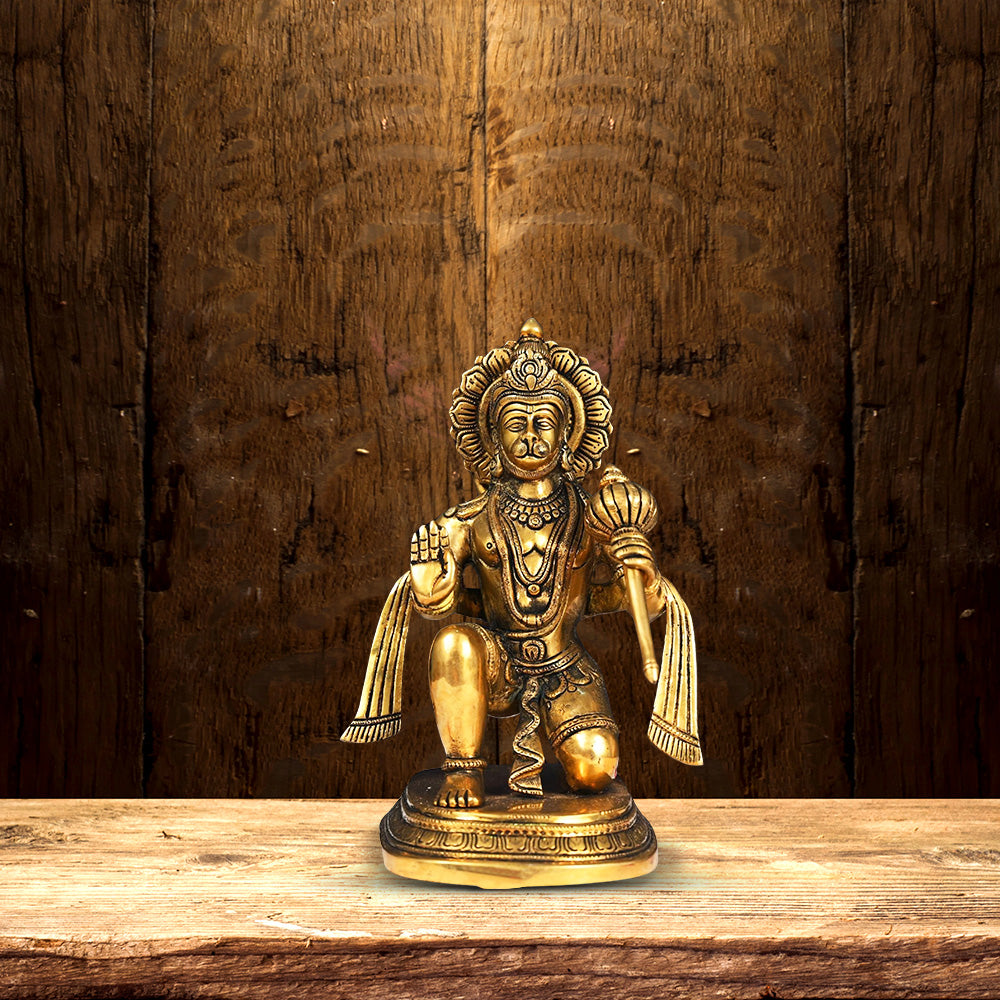 BRASS BLESSING HANUMAN IDOL HEIGHT 11.5 INCH