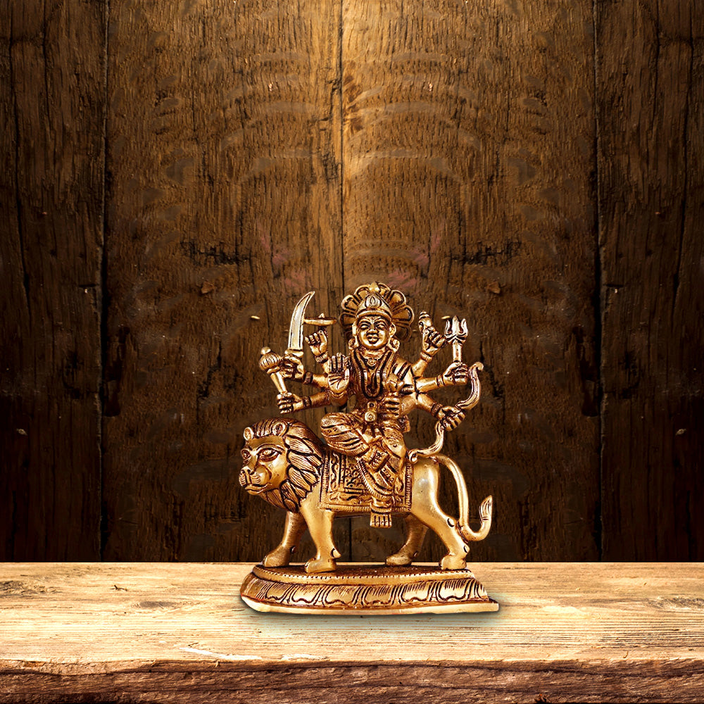 BRASS DURGA MATA IDOL HEIGHT 4.2 INCH