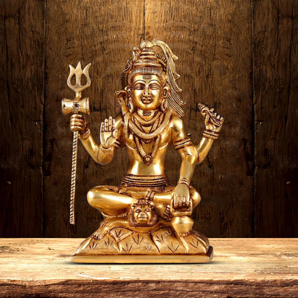 BRASS LORD SHIVA STATUE HEIGHT 8.8 INCH