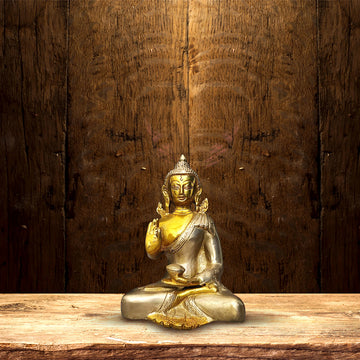 SUPER FINE BRASS BUDDHA STATUE HEIGHT 7.2 INCH