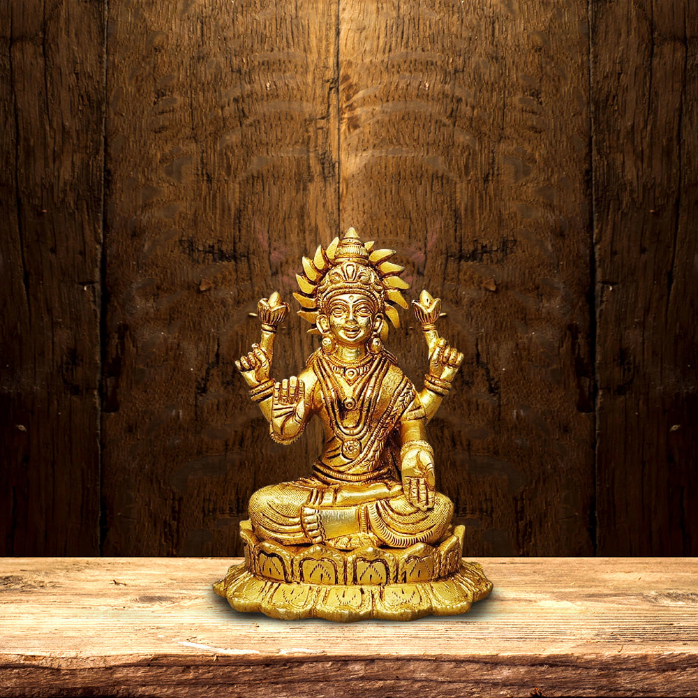 BRASS LAXMI IDOL HEIGHT 6 INCH