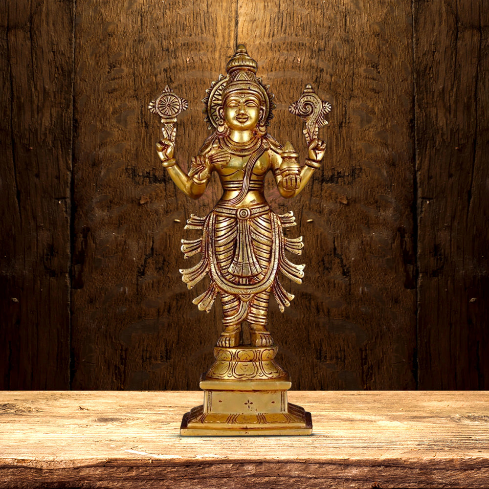 BRASS SUPER FINE LORD DHANVANTRI STATUE HEIGHT 12.5 INCH