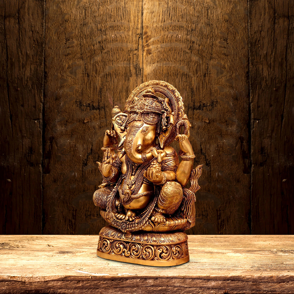 BRASS GANESHA IDOL HEIGHT 22 INCHES