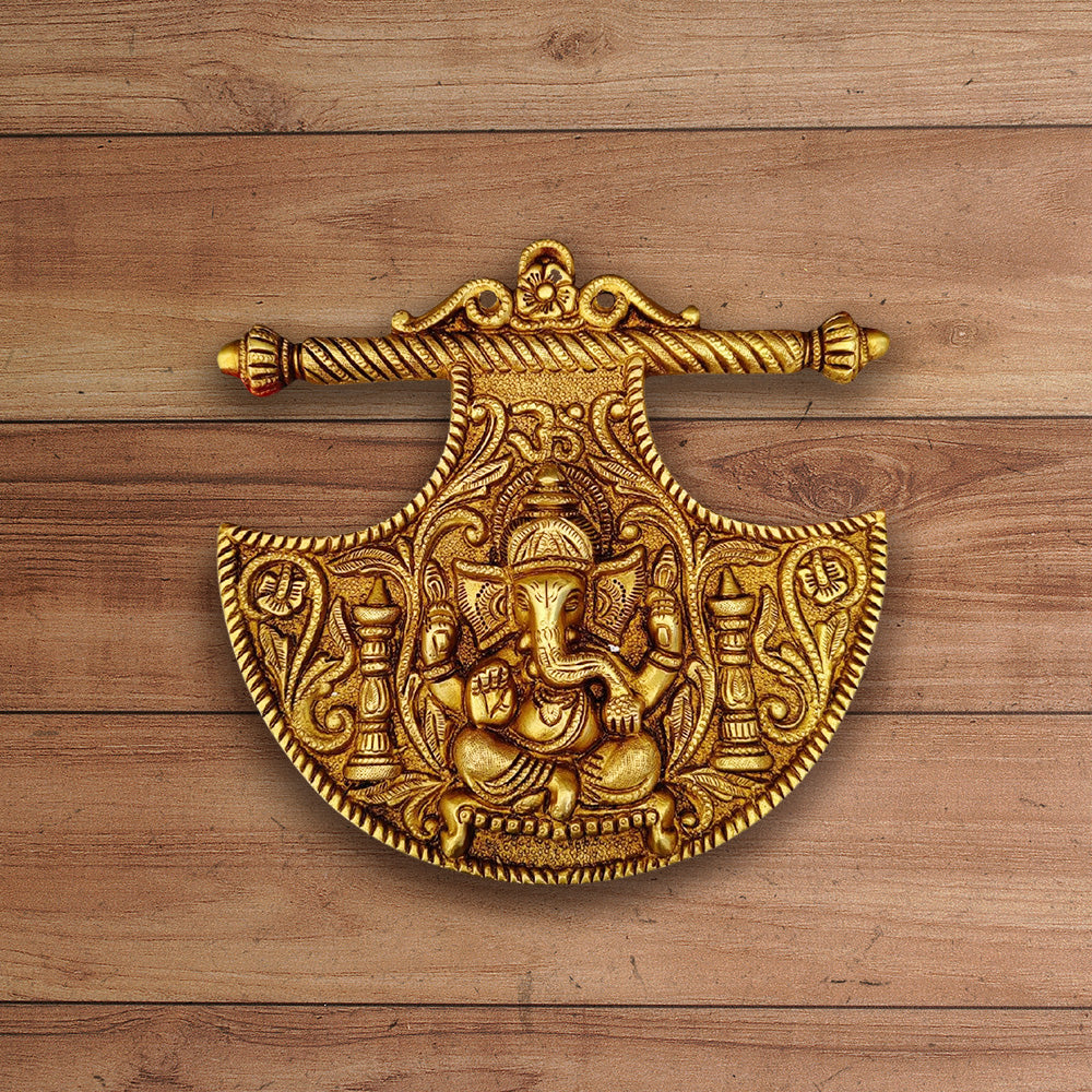 WALL HANGING BRASS GANESHA HEIGHT 10 INCH