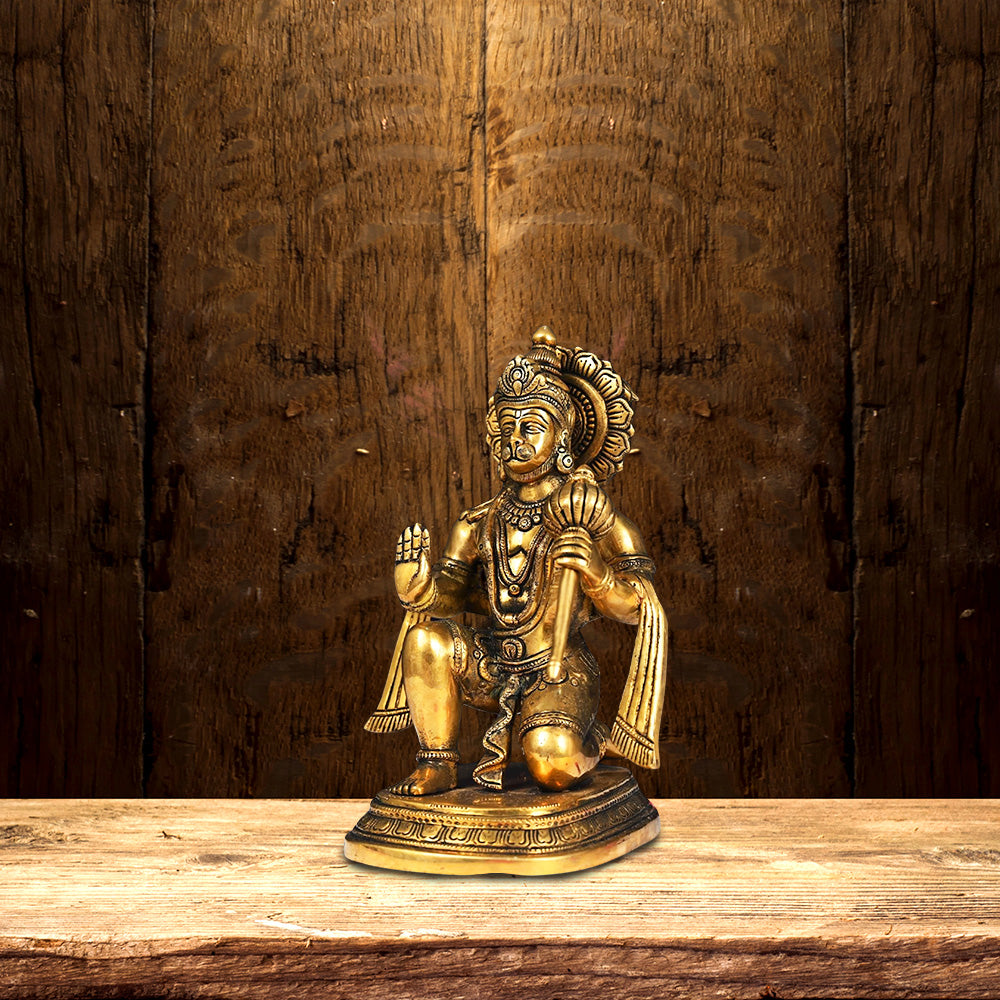 BRASS BLESSING HANUMAN IDOL HEIGHT 11.5 INCH