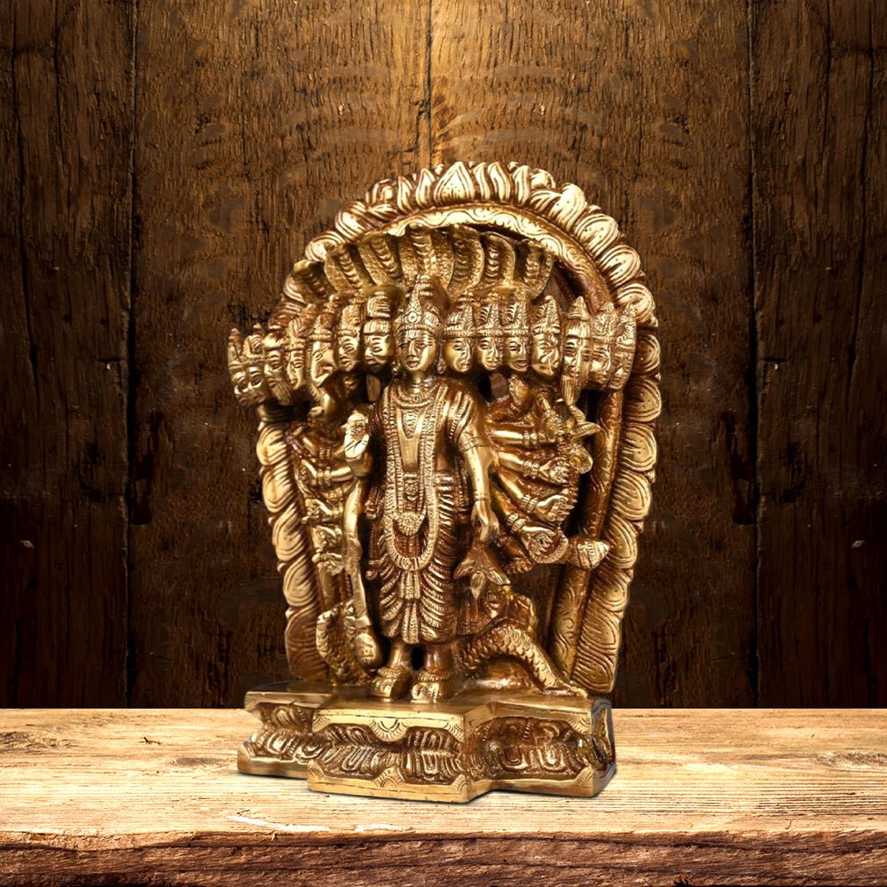 BRASS VISHWAROOPAM VISHNU STATUE HEIGHT 11 INCH