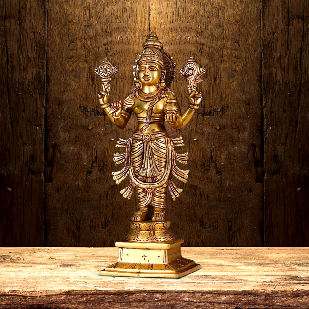 BRASS SUPER FINE LORD DHANVANTRI STATUE HEIGHT 12.5 INCH