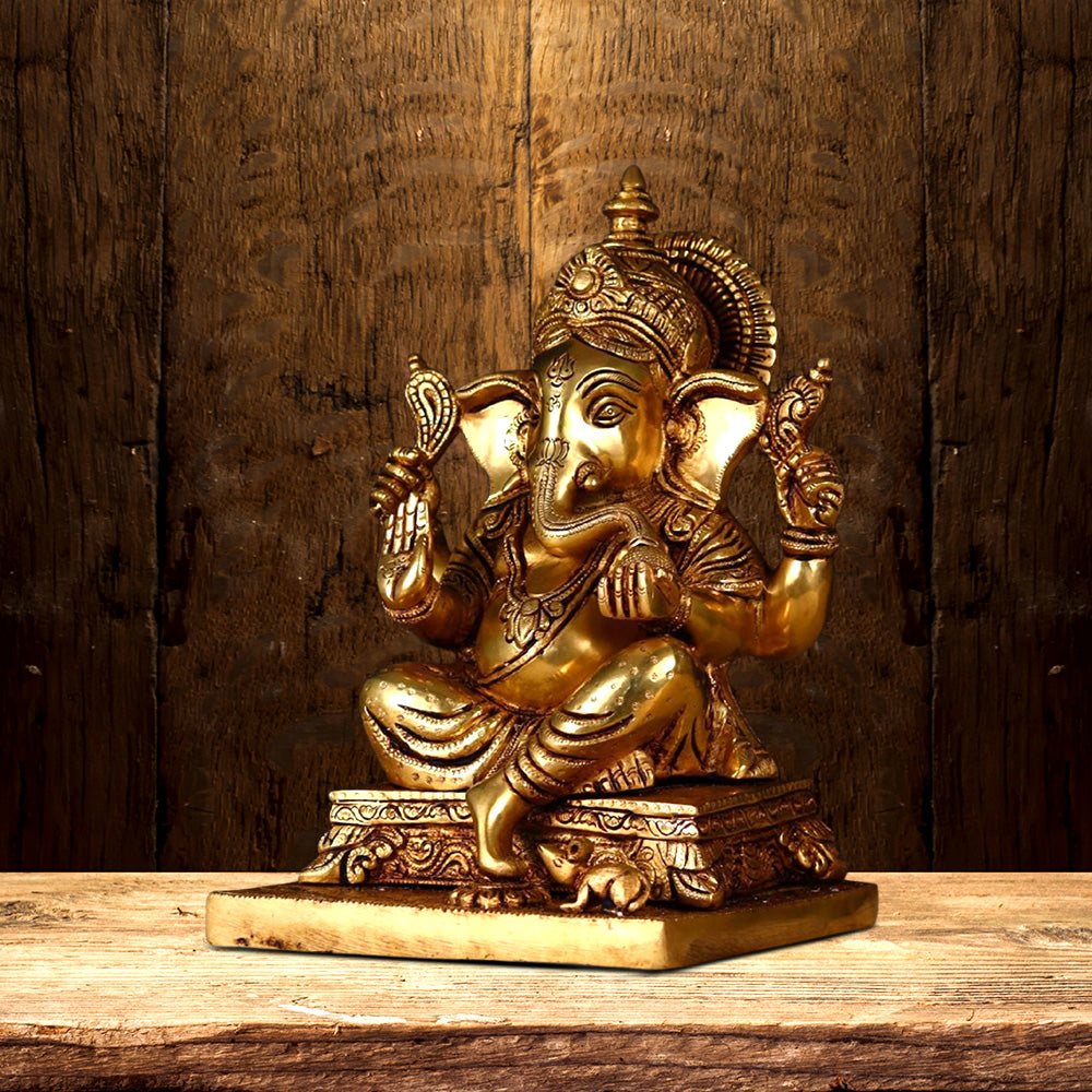 BRASS GANESHA MURTI HEIGHT 12 INCH