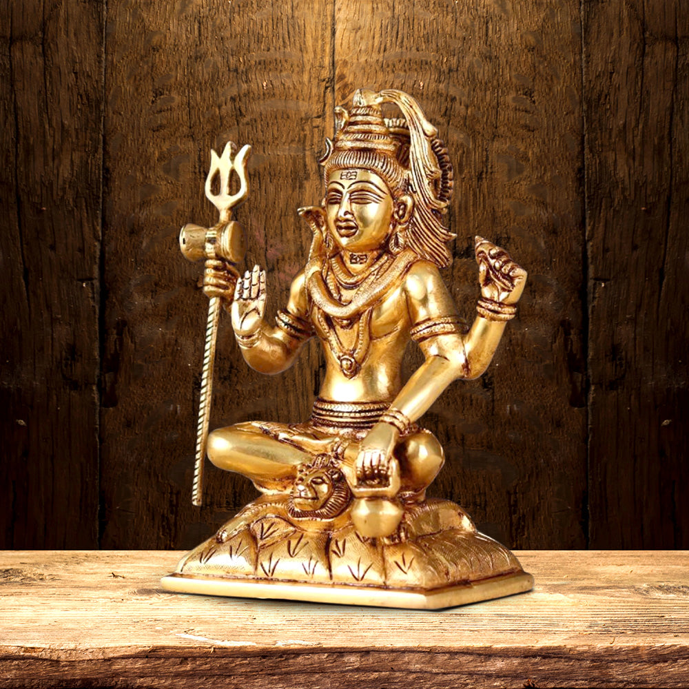 BRASS LORD SHIVA STATUE HEIGHT 8.8 INCH