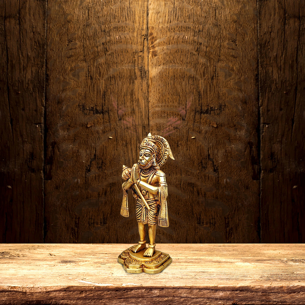 BRASS STANDING HANUMAN IDOL HEIGHT 9 INCH