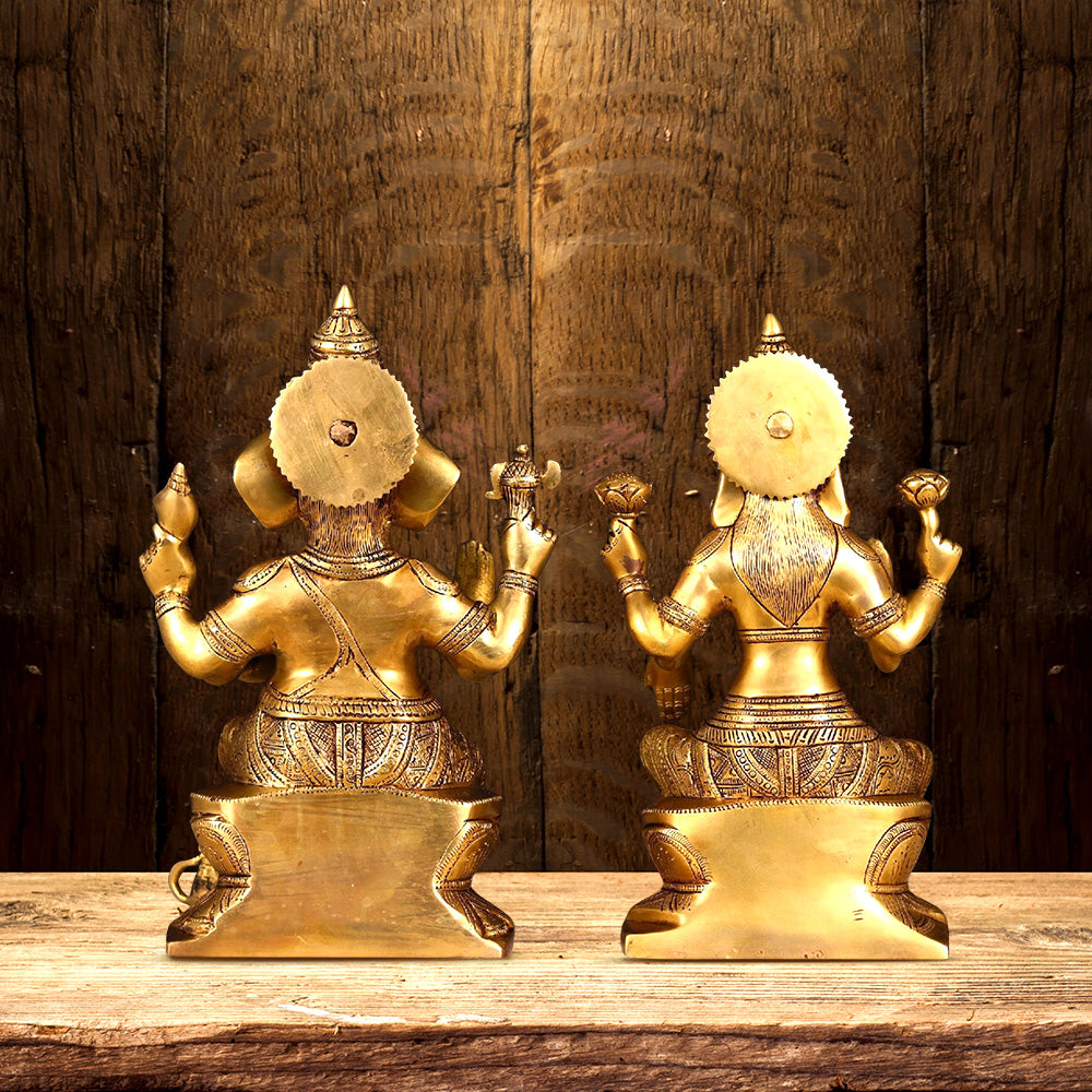 LAXMI GANESH BRASS MURTI HEIGHT 12.1 INCH