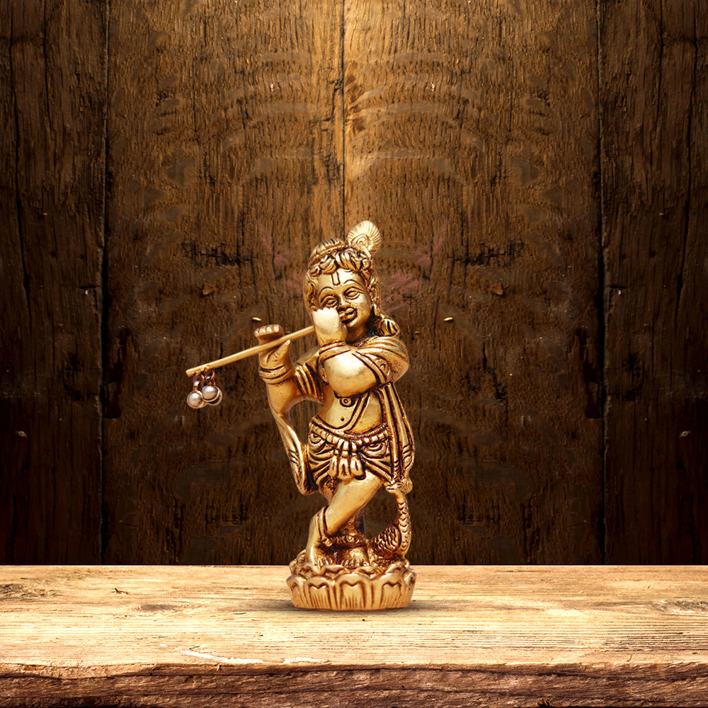 SUPER FINE BRASS KRISHNA STATUE HEIGHT 5.3 INCHES