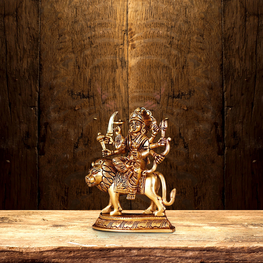 BRASS DURGA MATA IDOL HEIGHT 4.2 INCH