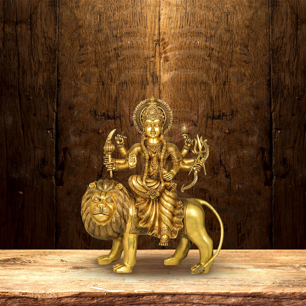 SUPER FINE BRASS DURGA MATA IDOL HEIGHT 24.5 INCH