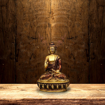 BRASS BUDDHA STATUE HEIGHT 8 INCH