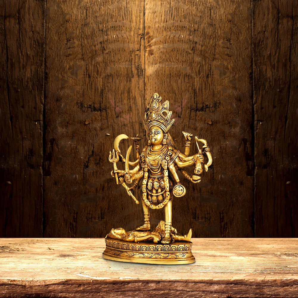 BRASS KALI MATA IDOL HEIGHT 8 INCH