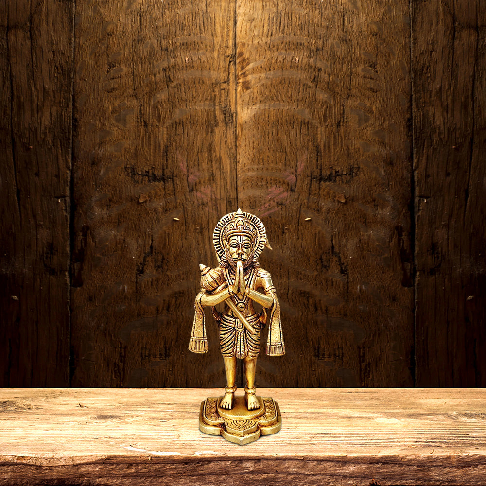 BRASS STANDING HANUMAN IDOL HEIGHT 9 INCH