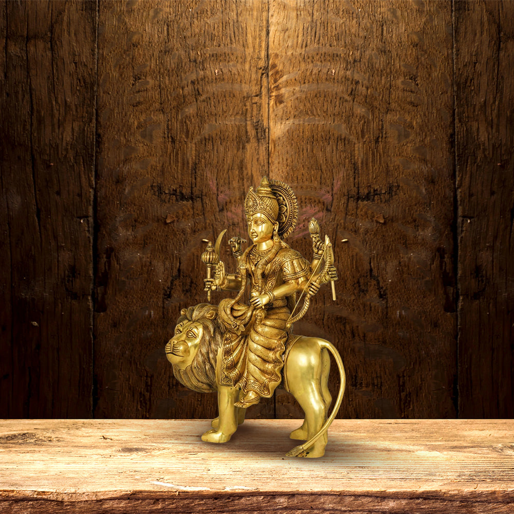 SUPER FINE BRASS DURGA MATA IDOL HEIGHT 24.5 INCH